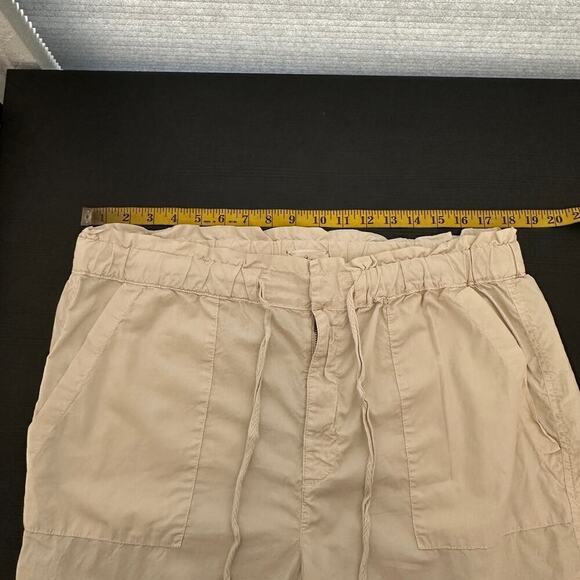 Lou & Grey Tan Cotton Elastic Drawstring Waist Pocket Cropped Pants Size Large - Picture 12 of 16
